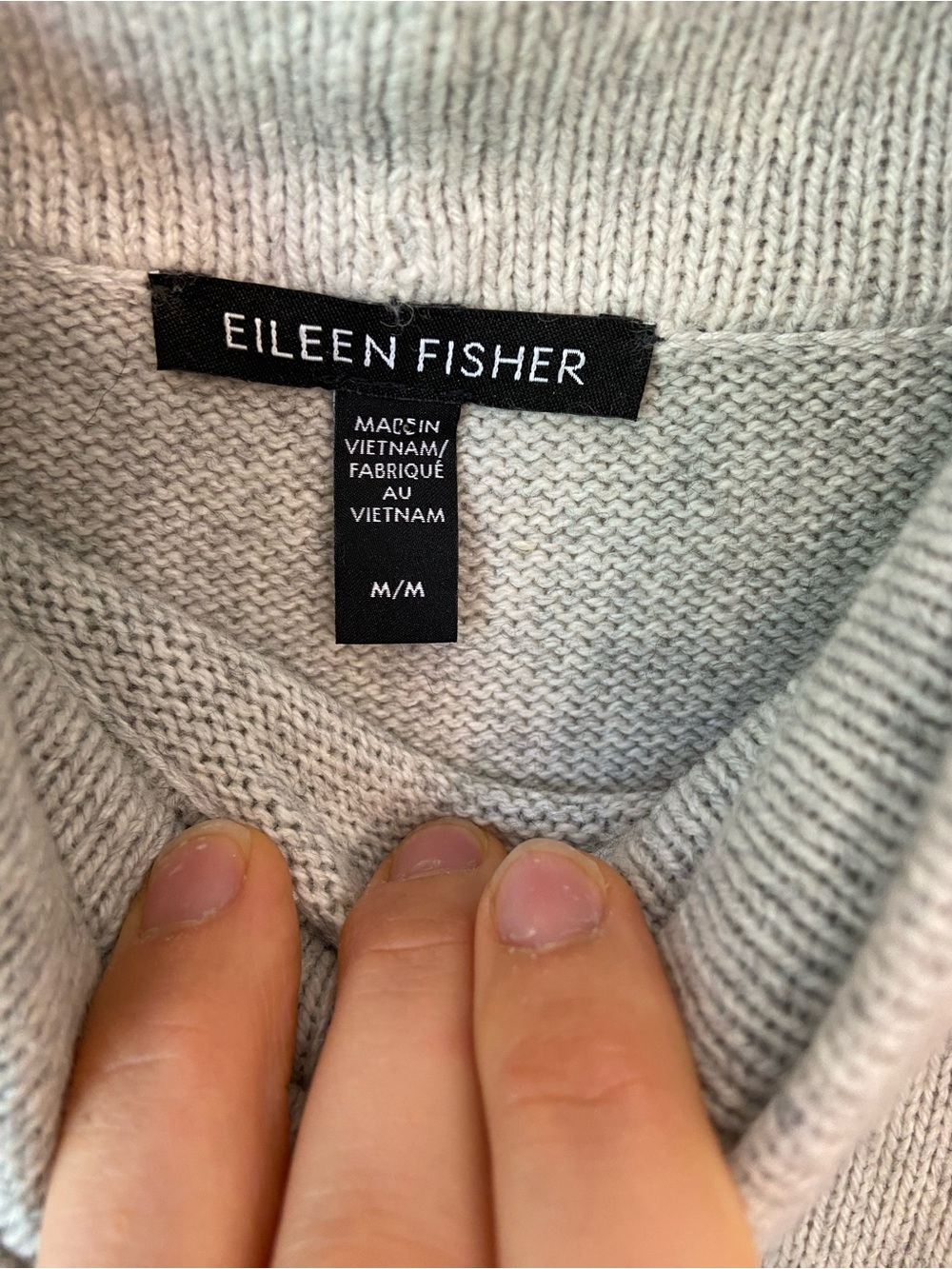 Eileen Fisher Cotton and Recycled Cashmere Turtleneck Top Medium - Picture 8 of 11